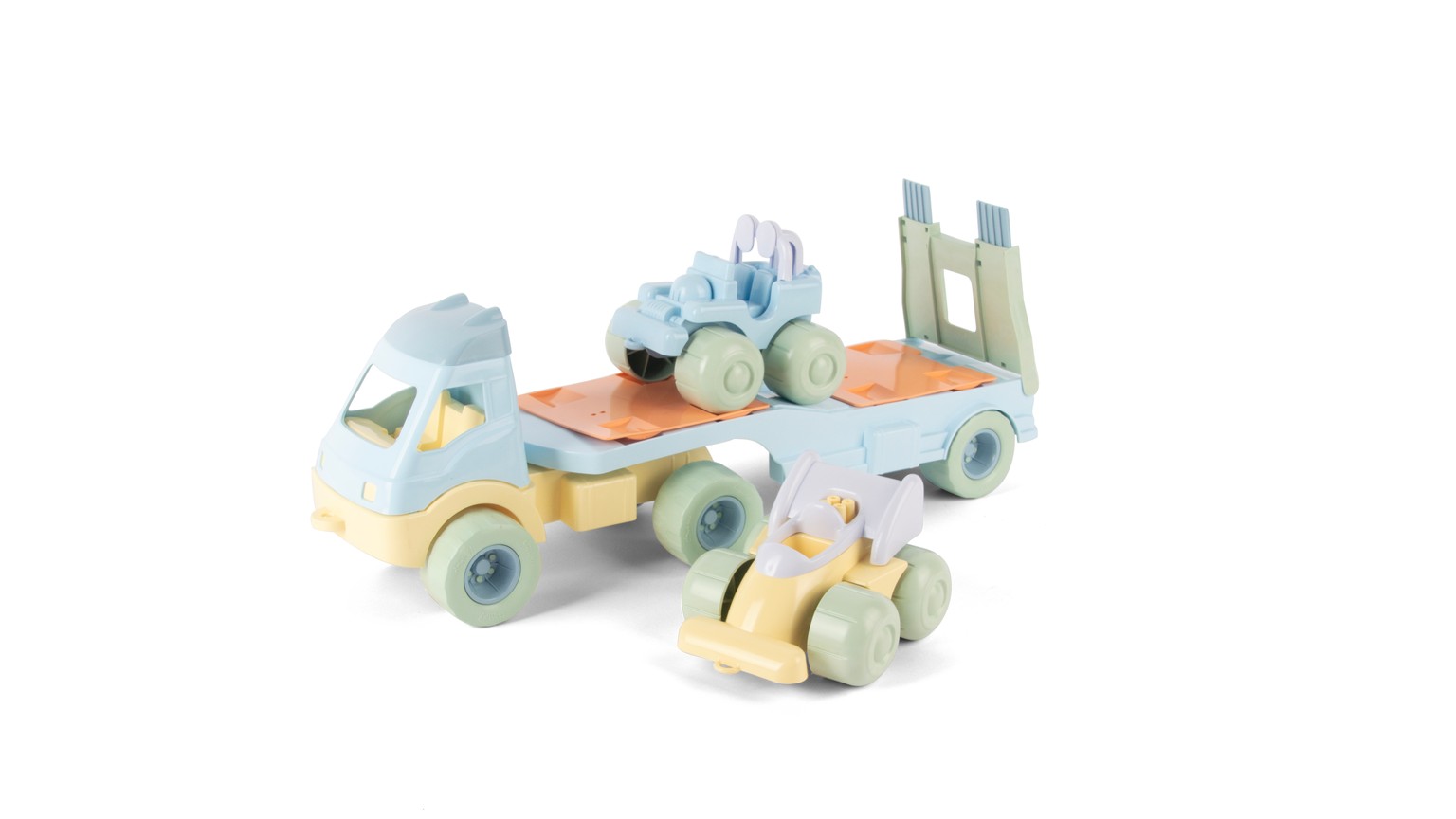 Pastels Recycled Dump Truck+2 Cars Plastic Wheels
